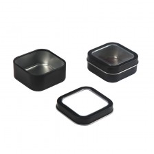Square Metal Tin with Window